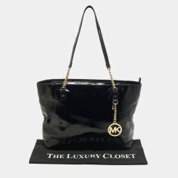 MICHAEL Michael Kors Black Patent Leather Jet Set Chain Tote