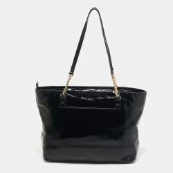 MICHAEL Michael Kors Black Patent Leather Jet Set Chain Tote