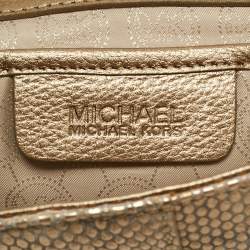MICHAEL Michael Kors Bronze Snake Effect Suede Large Sutton Clutch