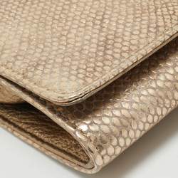MICHAEL Michael Kors Bronze Snake Effect Suede Large Sutton Clutch