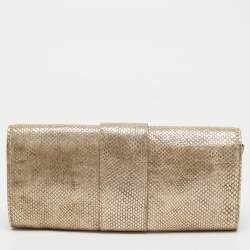 MICHAEL Michael Kors Bronze Snake Effect Suede Large Sutton Clutch
