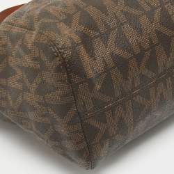 MICHAEL Michael Kors Brown Signature Coated Canvas Jet Set Chain Tote