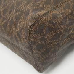 MICHAEL Michael Kors Brown Signature Coated Canvas Jet Set Chain Tote