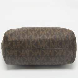 MICHAEL Michael Kors Brown Signature Coated Canvas Jet Set Chain Tote