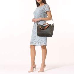 MICHAEL Michael Kors Brown Signature Coated Canvas Jet Set Chain Tote