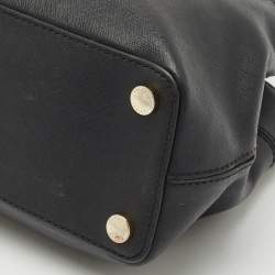 Pre Owned MICHAEL Michael Kors Black Leather Small Hailee Satchel