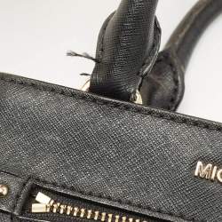 Pre Owned MICHAEL Michael Kors Black Leather Small Hailee Satchel