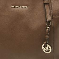 MICHAEL Michael Kors Brown Leather Jet Set Top Zip Tote