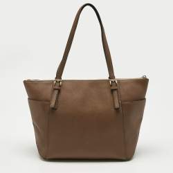 MICHAEL Michael Kors Brown Leather Jet Set Top Zip Tote