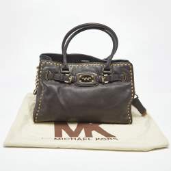 Pre Owned MICHAEL Michael Kors Mocha Leather Large East West Hamilton Tote