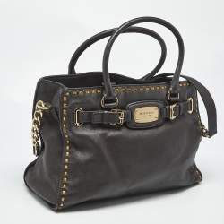 Pre Owned MICHAEL Michael Kors Mocha Leather Large East West Hamilton Tote