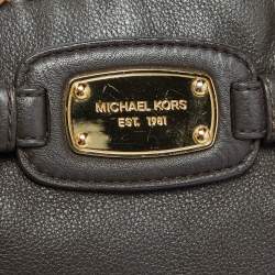 Pre Owned MICHAEL Michael Kors Mocha Leather Large East West Hamilton Tote