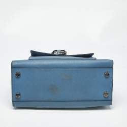 Pre Owned MICHAEL Michael Kors Blue Saffiano Leather Large Emma Satchel