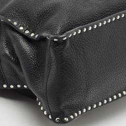 Pre Owned MICHAEL Michael Kors Black Leather Studded Chain Satchel