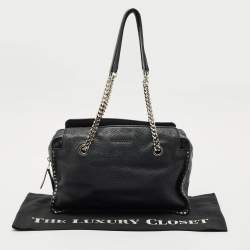 Pre Owned MICHAEL Michael Kors Black Leather Studded Chain Satchel
