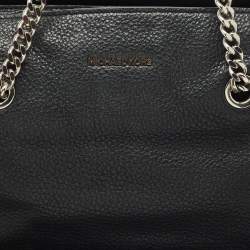 Pre Owned MICHAEL Michael Kors Black Leather Studded Chain Satchel