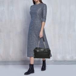 Pre Owned MICHAEL Michael Kors Black Leather Studded Chain Satchel