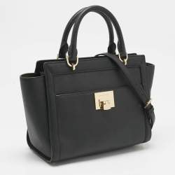 Pre Owned MICHAEL Michael Kors Black Leather Tina Tote