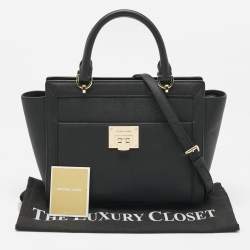 Pre Owned MICHAEL Michael Kors Black Leather Tina Tote