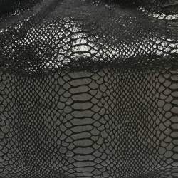 Pre Owned MICHAEL Michael Kors Black Python Effect Faux Suede Fulton Hobo