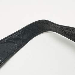 Pre Owned MICHAEL Michael Kors Black Python Effect Faux Suede Fulton Hobo