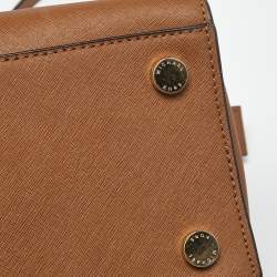 Pre Owned MICHAEL Michael Kors Brown Saffiano Leather Large Selma Satchel