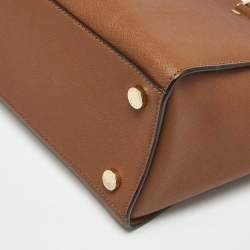 Pre Owned MICHAEL Michael Kors Brown Saffiano Leather Large Selma Satchel