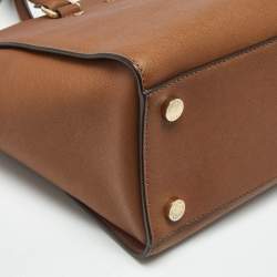 Pre Owned MICHAEL Michael Kors Brown Saffiano Leather Large Selma Satchel