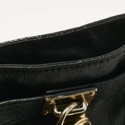 Pre Owned MICHAEL Michael Kors Black Leather Large North South Hamilton Tote