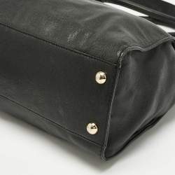 Pre Owned MICHAEL Michael Kors Black Leather Large North South Hamilton Tote