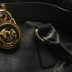 Pre Owned MICHAEL Michael Kors Black Leather Large North South Hamilton Tote