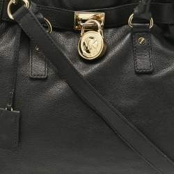 Pre Owned MICHAEL Michael Kors Black Leather Large North South Hamilton Tote