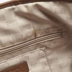 Pre Owned MICHAEL Michael Kors Brown Leather Medium Jet Set Travel Tote