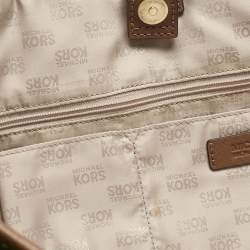 Pre Owned MICHAEL Michael Kors Brown Leather Medium Jet Set Travel Tote