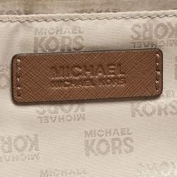 Pre Owned MICHAEL Michael Kors Brown Leather Medium Jet Set Travel Tote