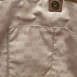 Pre Owned MICHAEL Michael Kors Brown Leather Medium Jet Set Travel Tote