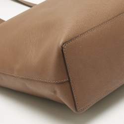 Pre Owned MICHAEL Michael Kors Brown Leather Medium Jet Set Travel Tote