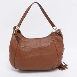 Pre Owned MICHAEL Michael Kors Brown Leather Tassel Crossbody Bag