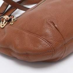 Pre Owned MICHAEL Michael Kors Brown Leather Tassel Crossbody Bag