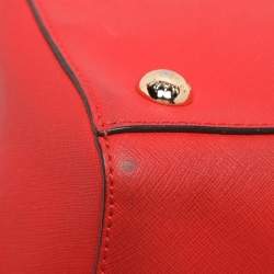 Pre Owned MICHAEL Michael Kors Red Blue Leather Cynthia Tote