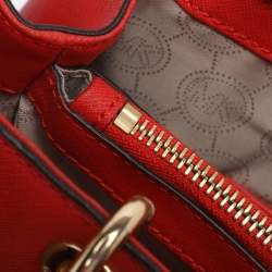 Pre Owned MICHAEL Michael Kors Red Blue Leather Cynthia Tote