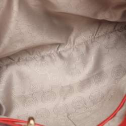 Pre Owned MICHAEL Michael Kors Red Blue Leather Cynthia Tote