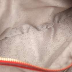 Pre Owned MICHAEL Michael Kors Red Blue Leather Cynthia Tote