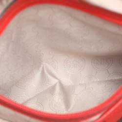 Pre Owned MICHAEL Michael Kors Red Blue Leather Cynthia Tote