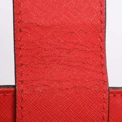 Pre Owned MICHAEL Michael Kors Red Blue Leather Cynthia Tote