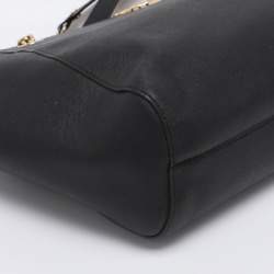 Pre Owned MICHAEL Michael Kors Black Leather Jet Set Travel Chain Tote