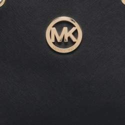 Pre Owned MICHAEL Michael Kors Black Leather Jet Set Travel Chain Tote