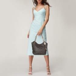 Pre Owned MICHAEL Michael Kors Brown Signature Coated Canvas Lilly Tote