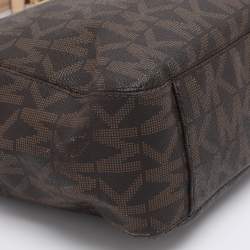 Pre Owned MICHAEL Michael Kors Brown Signature Coated Canvas Lilly Tote