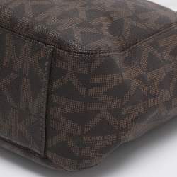 Pre Owned MICHAEL Michael Kors Brown Signature Coated Canvas Lilly Tote